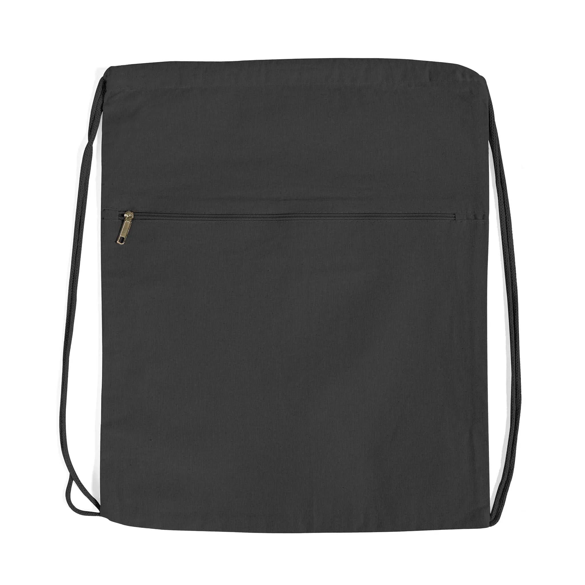 Zippered Cotton Canvas Drawstring Bag Backpack BPK19