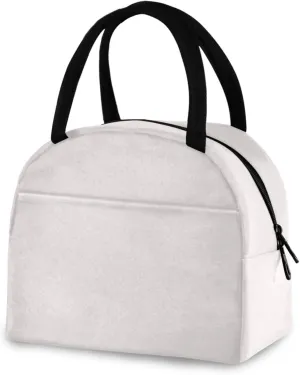 ZZKKO White Lunch Bag Box Tote Organizer Lunch Container Insulated Zipper Meal Prep Cooler Handbag For Women Men Home School Office Outdoor Use