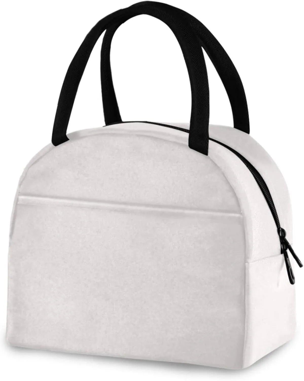 ZZKKO White Lunch Bag Box Tote Organizer Lunch Container Insulated Zipper Meal Prep Cooler Handbag For Women Men Home School Office Outdoor Use